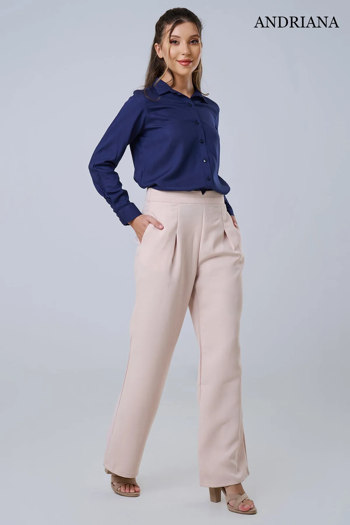Andriana Elegance Women's Straight Legg Chic Office Pant