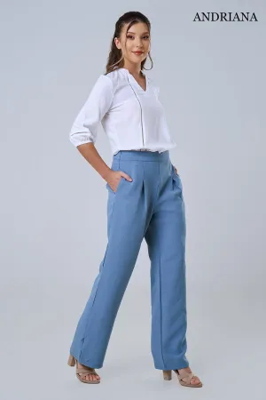 Andriana Elegance Women's Straight Legg Chic Office Pant