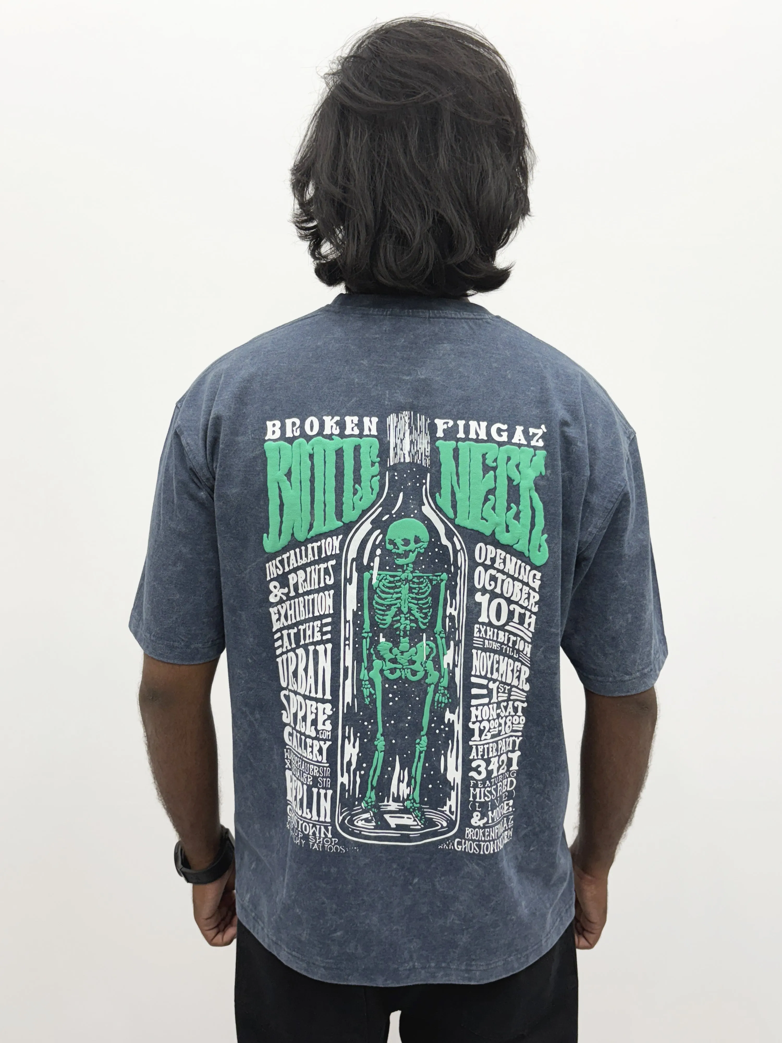 Blue Oversized Acid Wash T-Shirt
