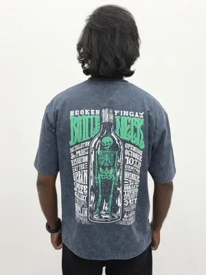 Blue Oversized Acid Wash T-Shirt