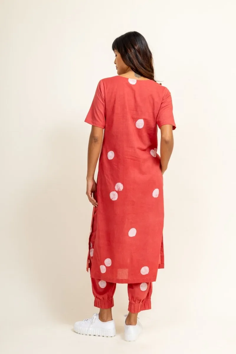 Coral Tucked Upcycled Cotton Pants