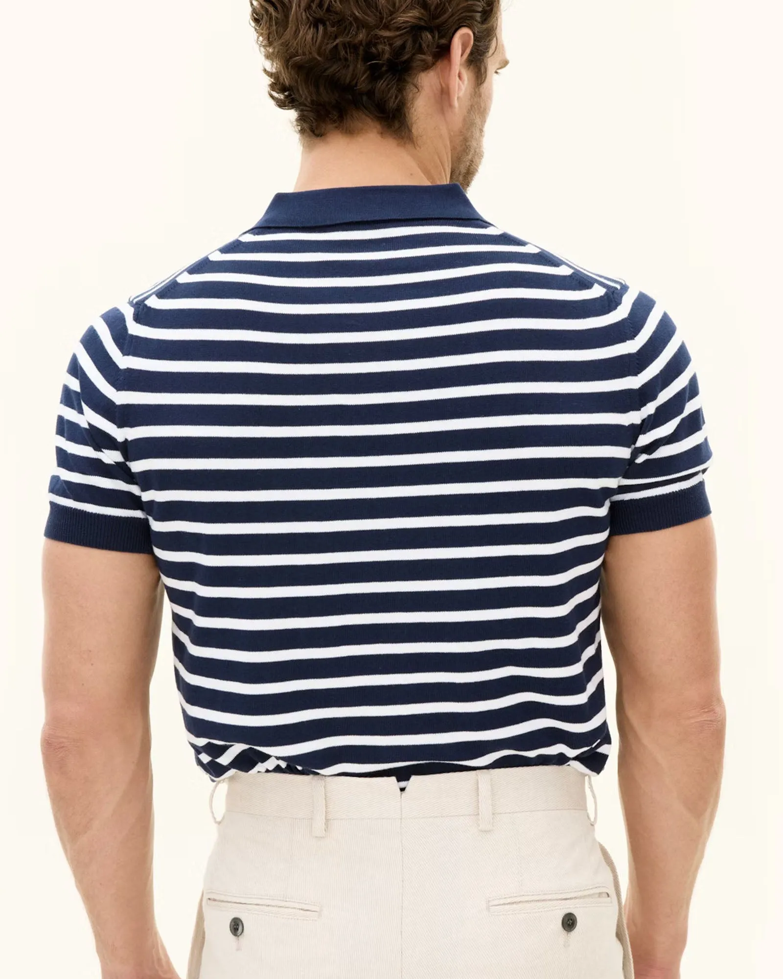 Devon Stripe Polo Bl