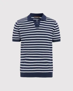 Devon Stripe Polo Bl