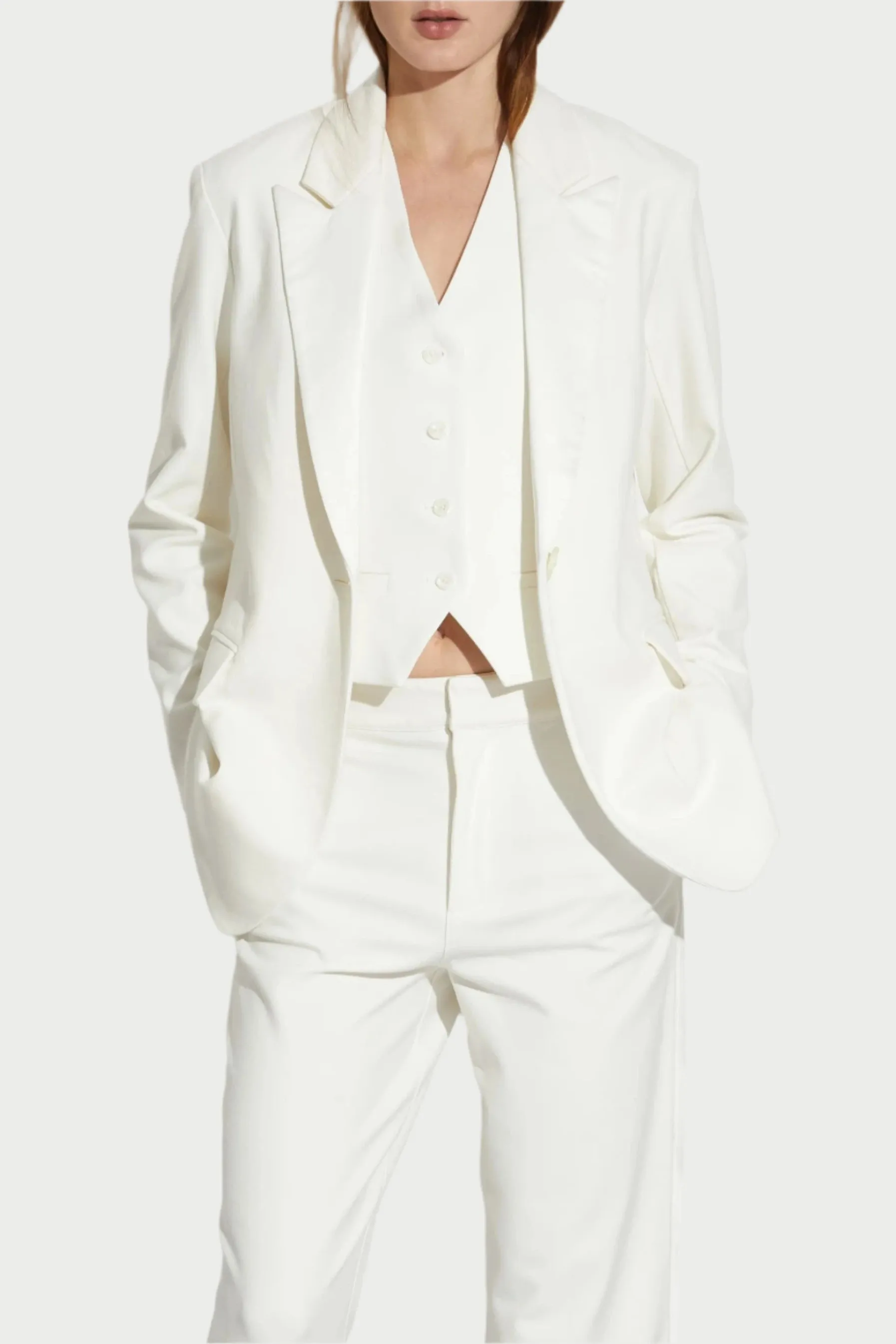 Dylan Tuxedo Jacket in Ivory