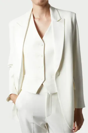 Dylan Tuxedo Jacket in Ivory