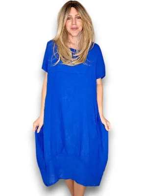 Helga May: Mid Sleeve Maxi Dress - Cobalt