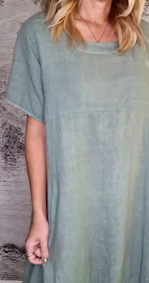 Helga May: Mid Sleeve Maxi Dress - Sage