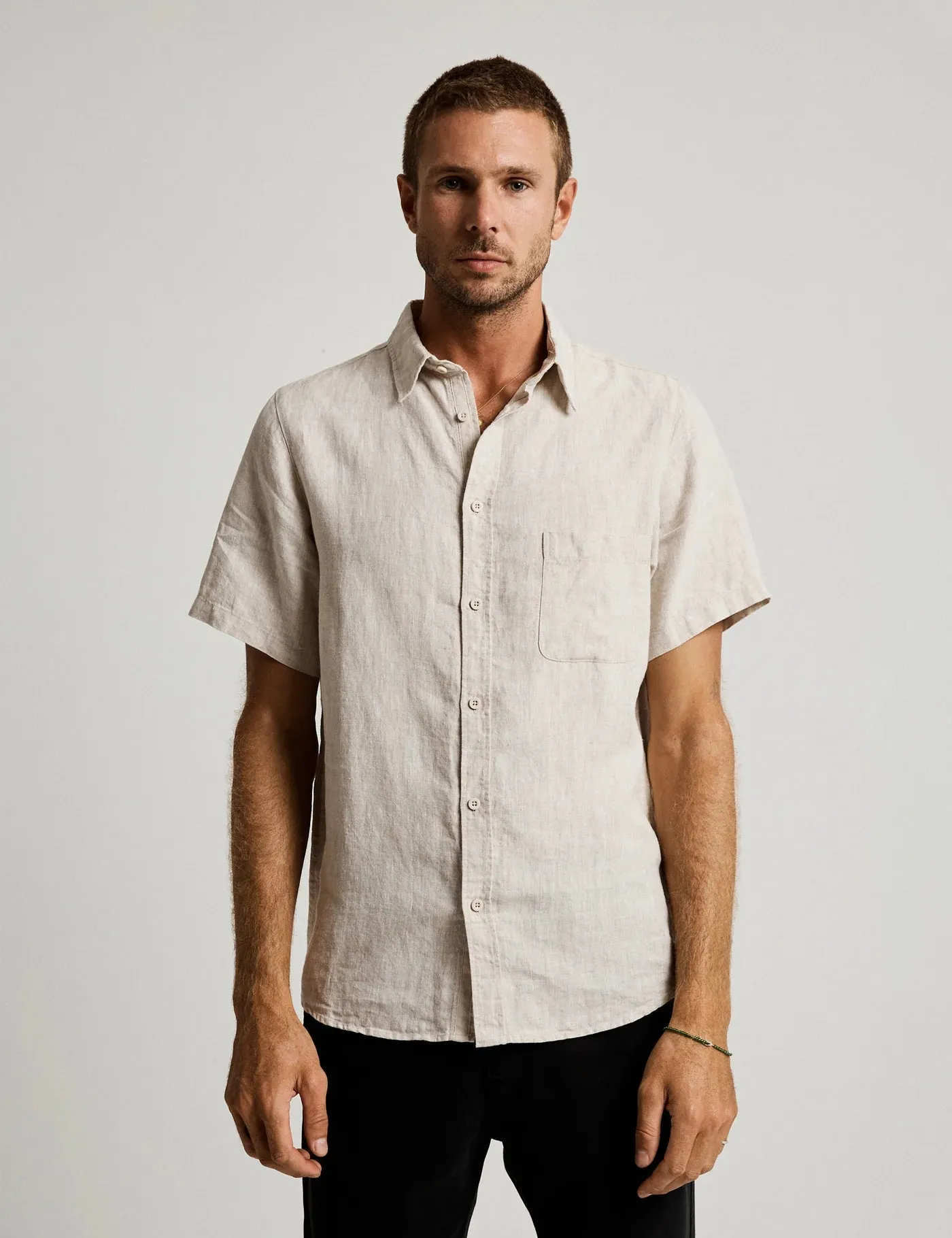 LINEN SS SHIRT  NATURAL