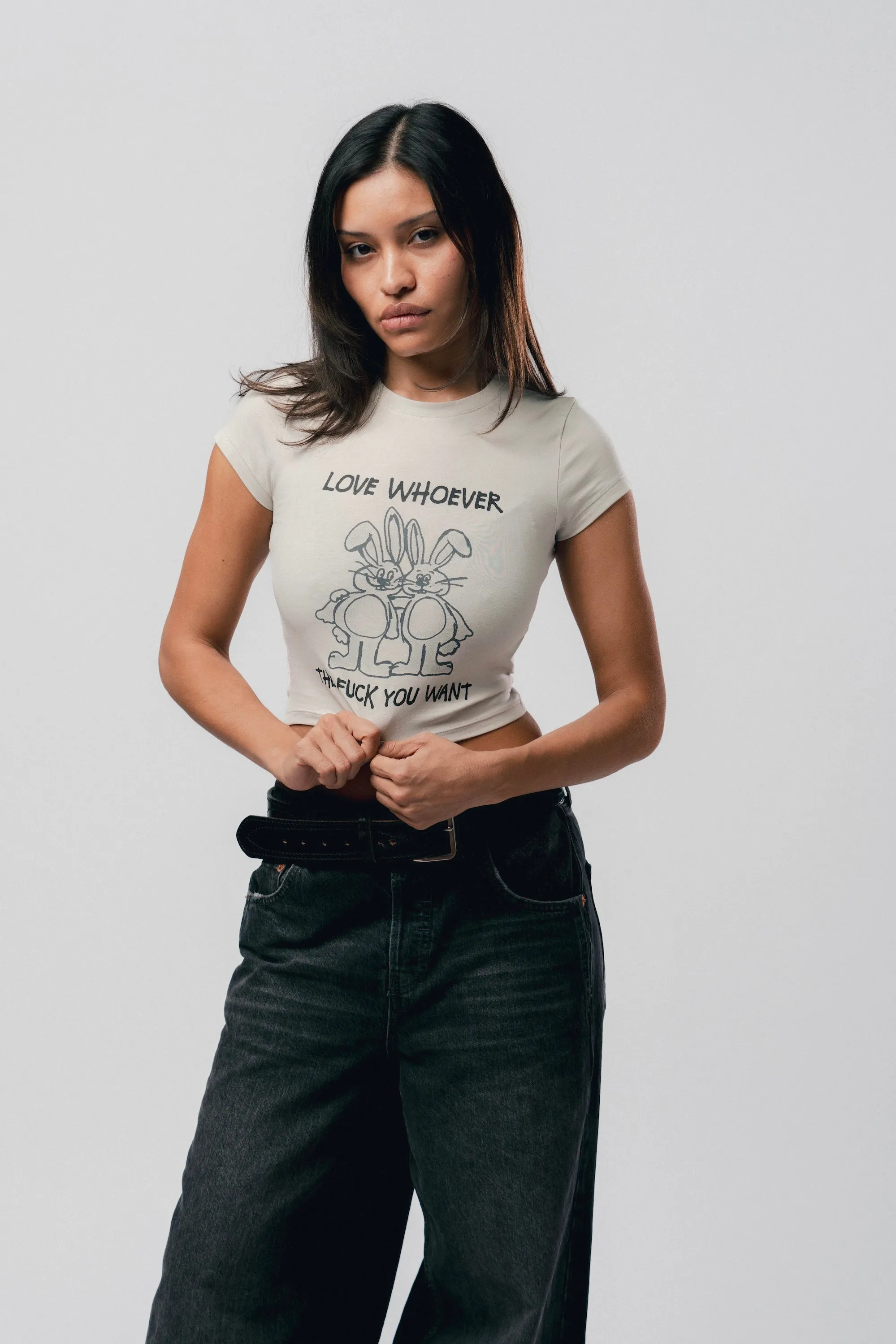 Love Whoever Mini Tee (Bone)