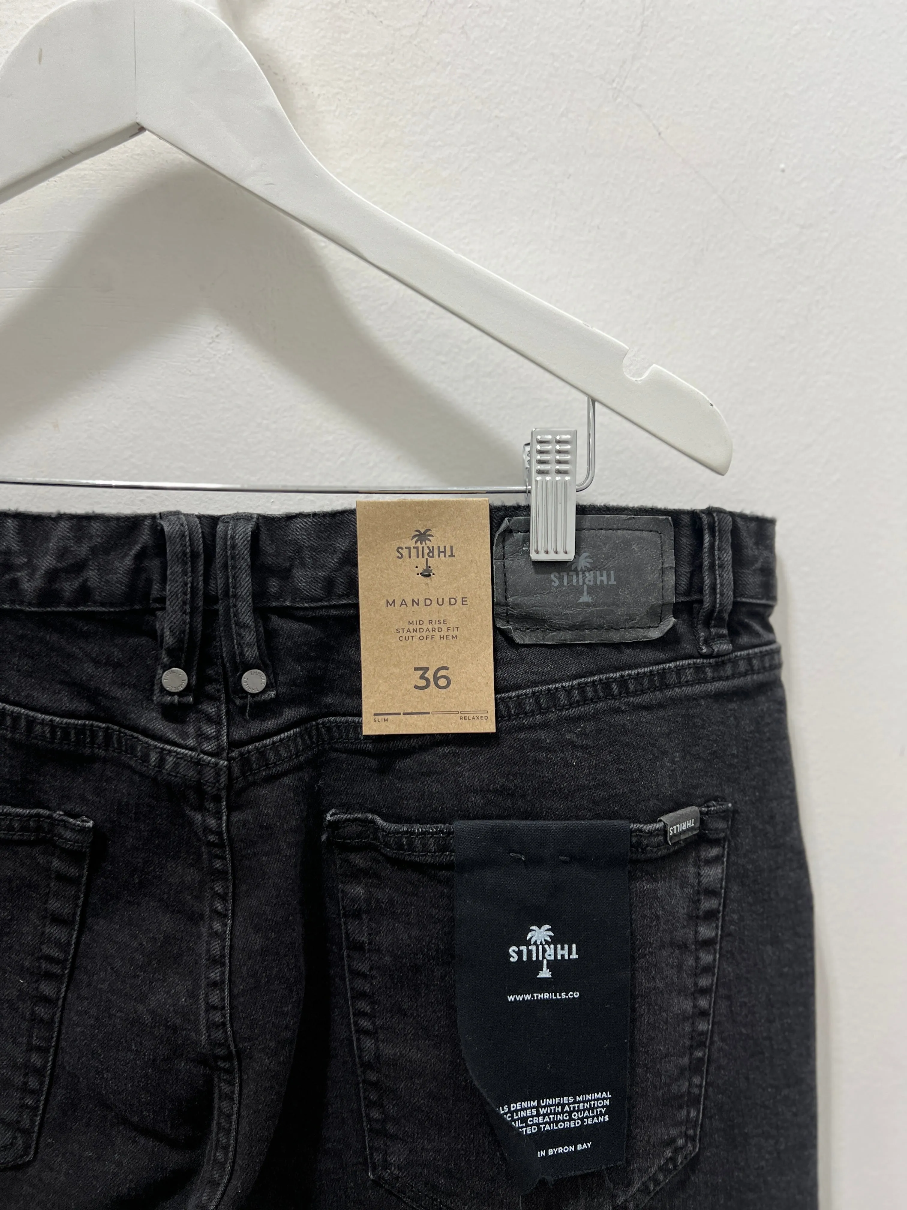 MANDUDE DENIM SHORT - AGED BLACK