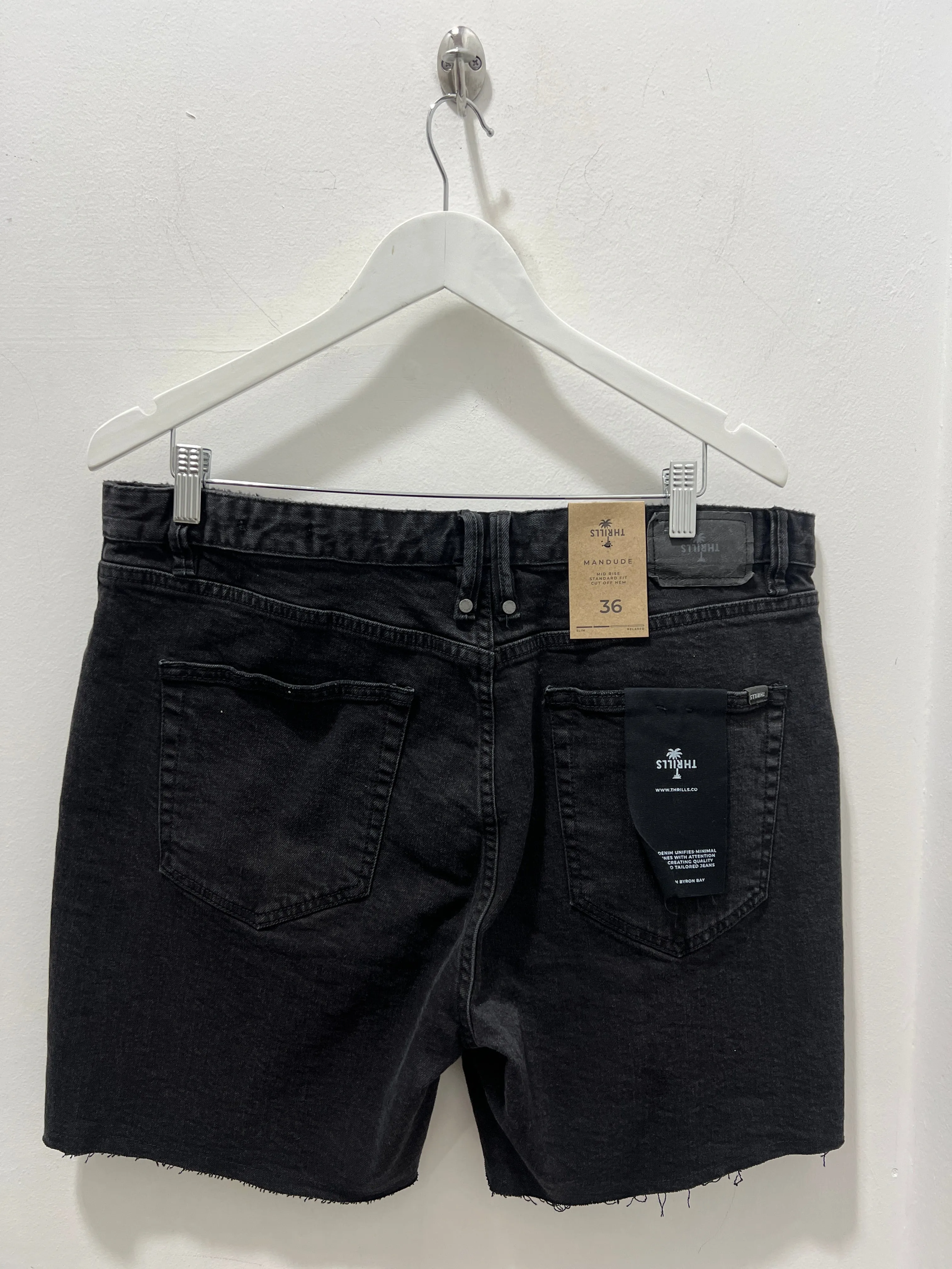 MANDUDE DENIM SHORT - AGED BLACK