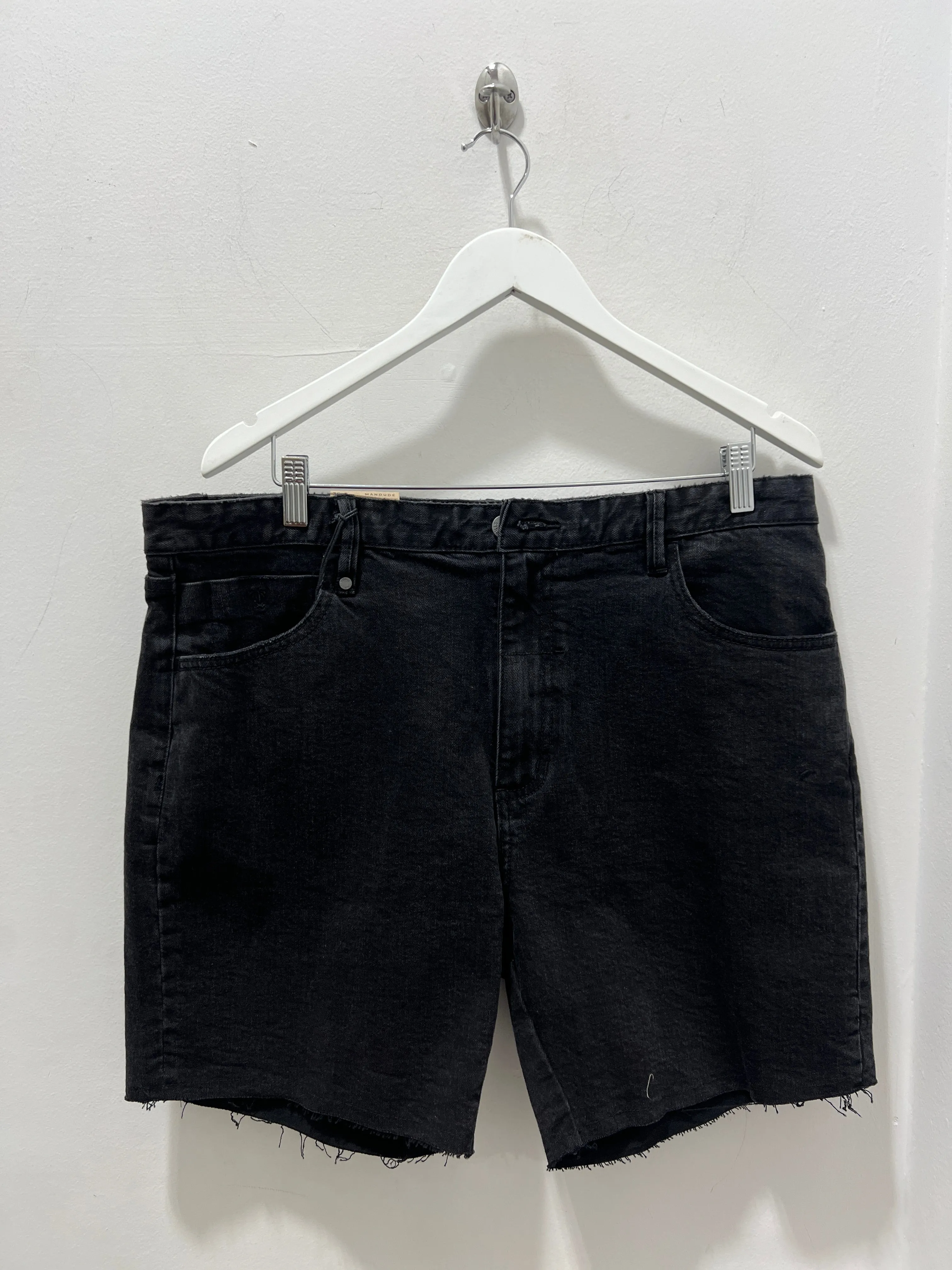 MANDUDE DENIM SHORT - AGED BLACK
