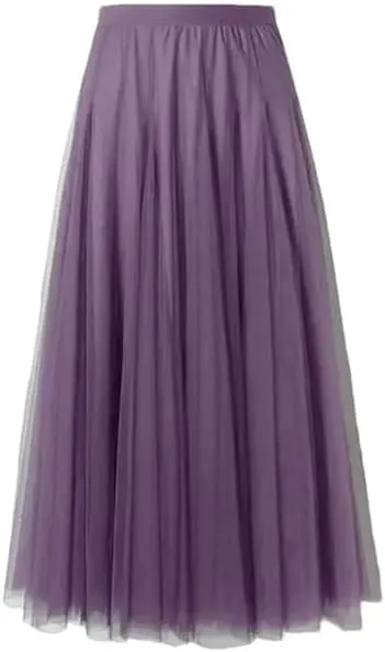 Women's Summer Elastic Beach Skirt High Waist Pleated Long Skirt