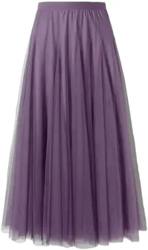 Women's Summer Elastic Beach Skirt High Waist Pleated Long Skirt